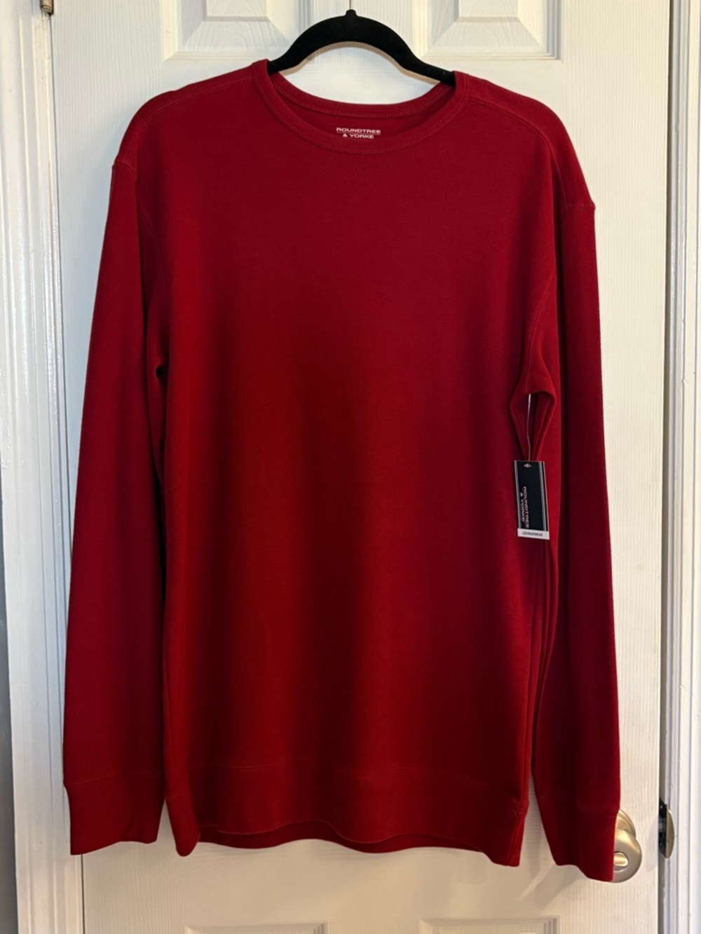Roundtree & Yorke Men’s Red Cherry Loungewear Long Sleeve Big And Tall Shirt S